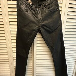 Rick Owens Black Wax Detroit Cut Drkshdw Jeans